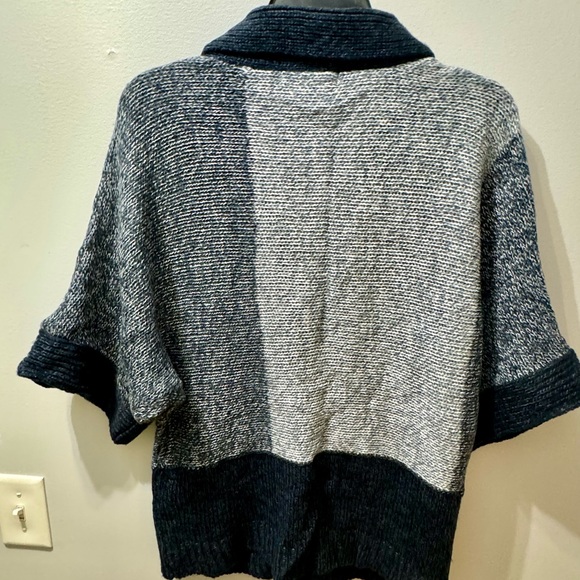 Miss Guided blue block pattern snap cardigan, size L - Picture 3 of 3